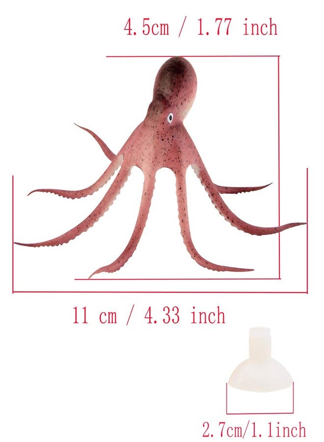 COMOK Lifelike Silicone Artificial Moving Floating Octopus Ornament with Suction Cup for Aquarium Fish Tank Decoration - Image 2